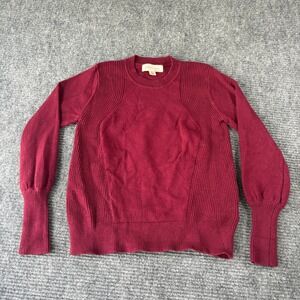 Philosophy Republic Clothing Burgundy Ribbed Mixed Knit Crewneck Sweater XS